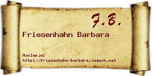 Friesenhahn Barbara névjegykártya